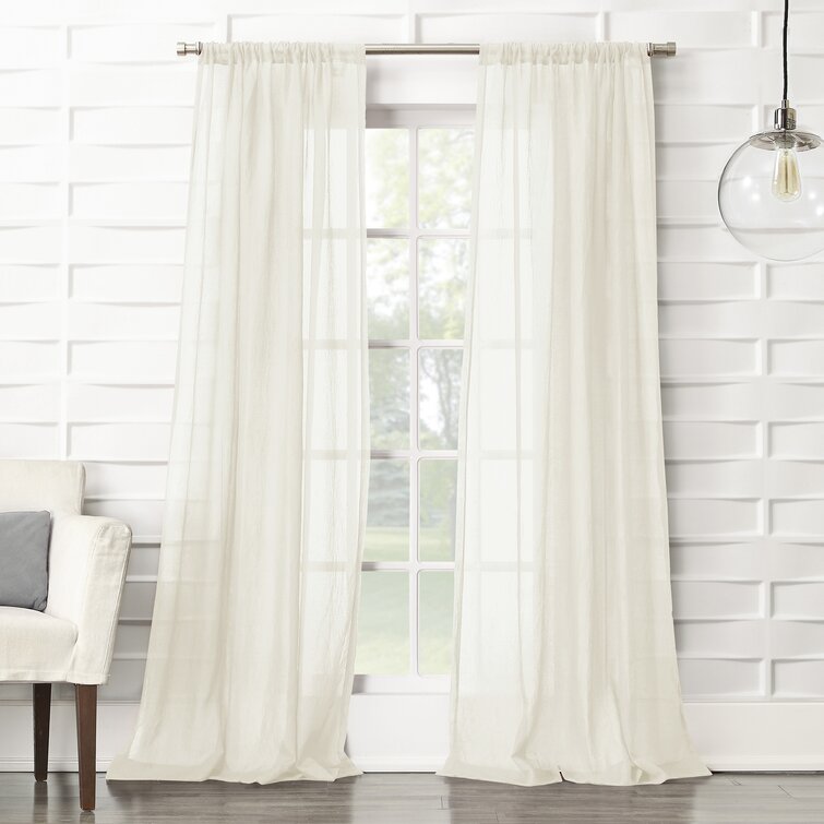 Jaklyn Crushed Texture Semi-Sheer Rod Pocket Curtain Panel